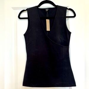 NWT J. Crew Black Sleeveless V-Neck Top
